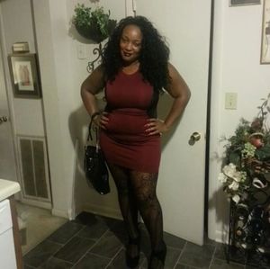 Maroon and faux leather detailing mini dress